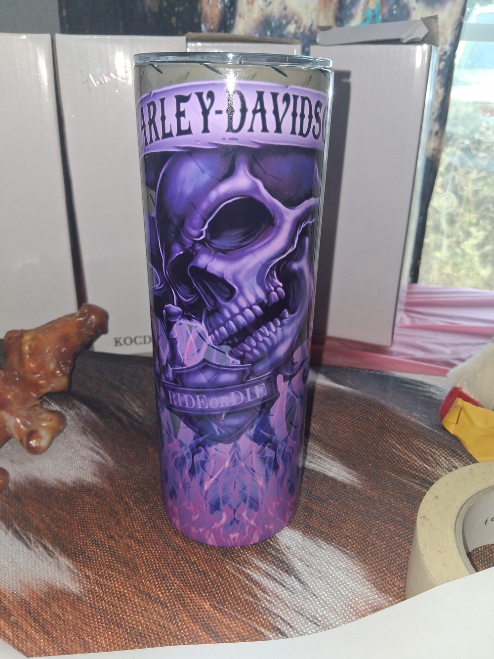 Harley-Davidson Purple Skull Ride Tumbler